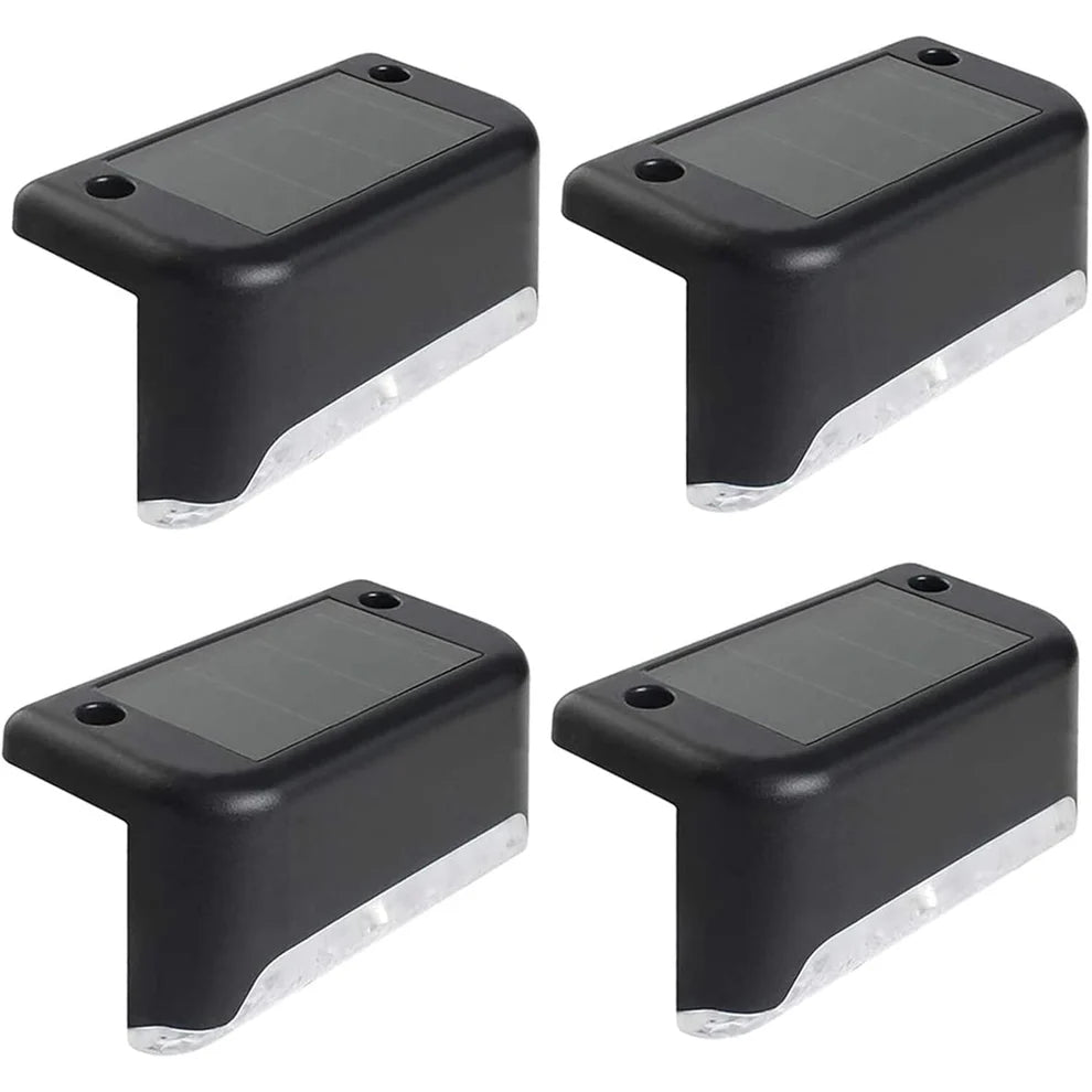 4-Piece Solar Waterproof Garden, Stair & Railing Lights
